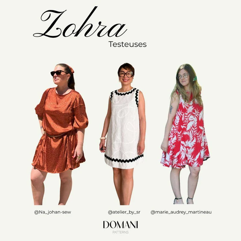 PATRON DE COUTURE PDF | Robe Zohra | Domani | BILINGUE (FR / EN)