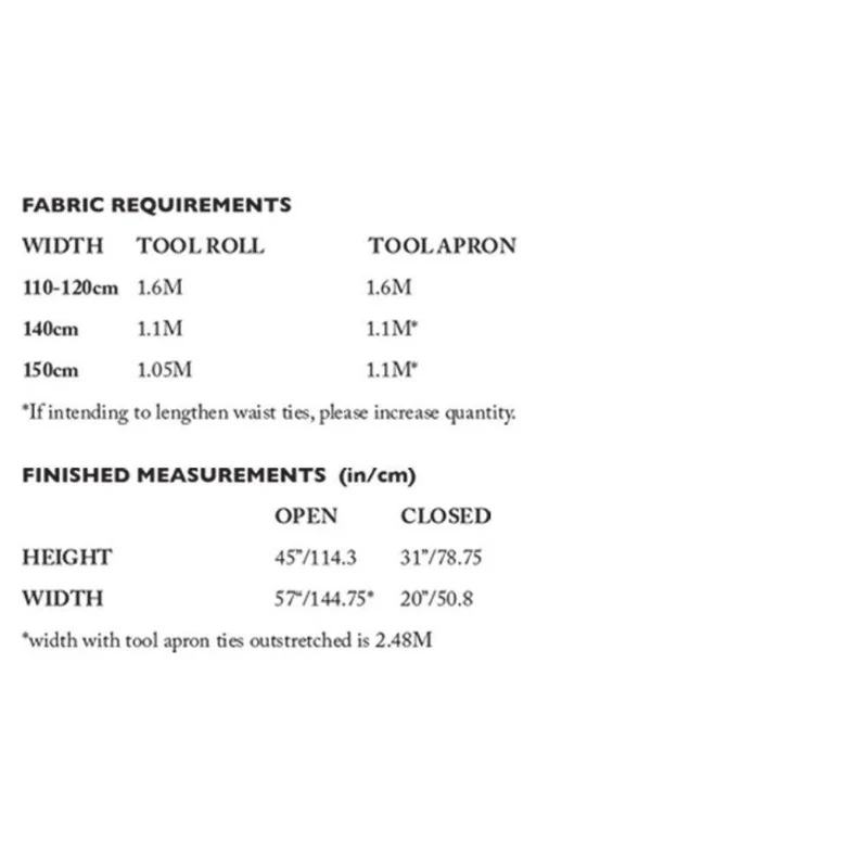 PATRON DE COUTURE PDF | Rouleau à outils de tailleur | Merchant & Mills