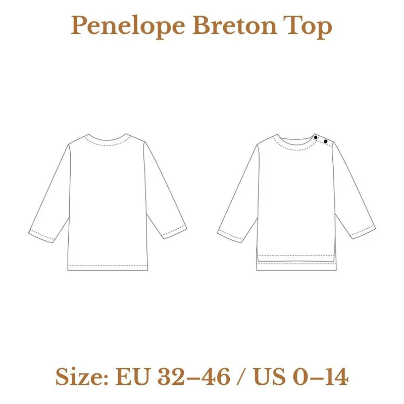 PATRON DE COUTURE PDF | Haut Penelope Breton | Ready to Sew | TRILINGUE (FR / EN / ES)
