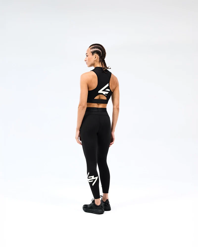 247 Zip Front Performance Crop - Black