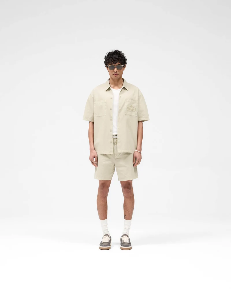 Cotton Tailored Short - Beige