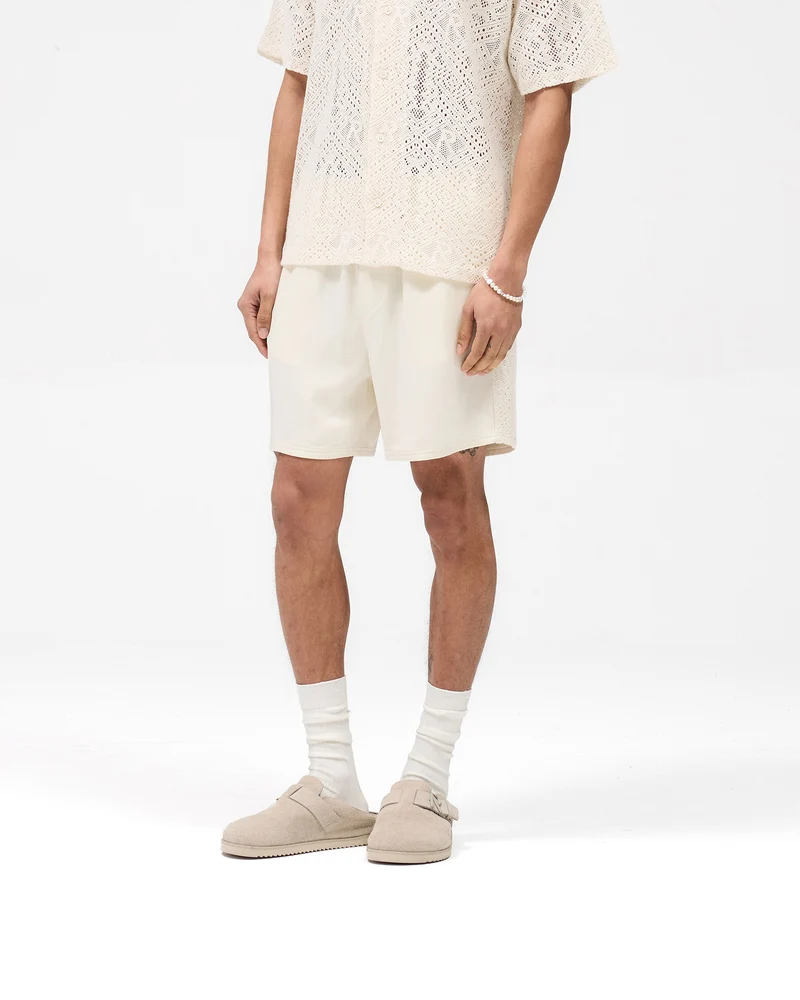 Knitted Panel Short - Antique White