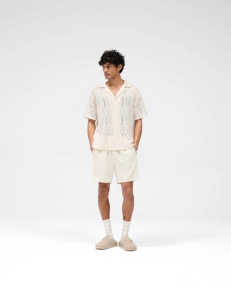 Knitted Panel Short - Antique White