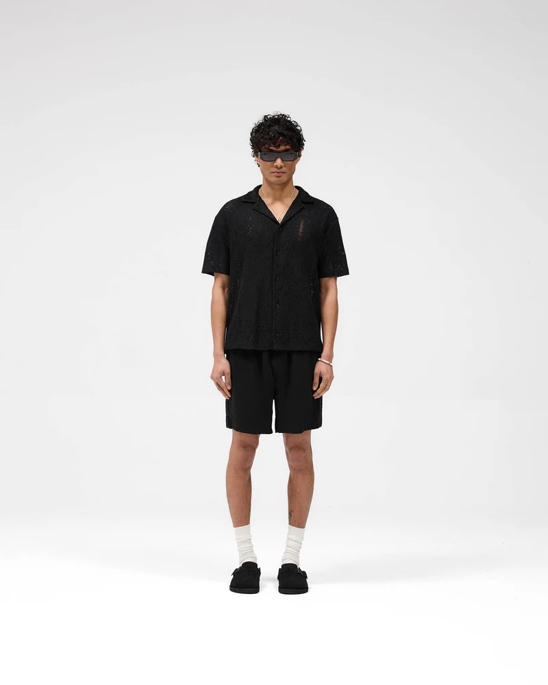 Knitted Panel Short - Black