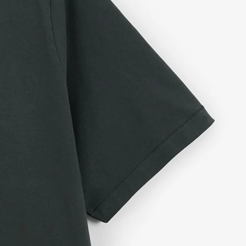 T-shirt col rond en jersey de coton gris carbone imprimé dos