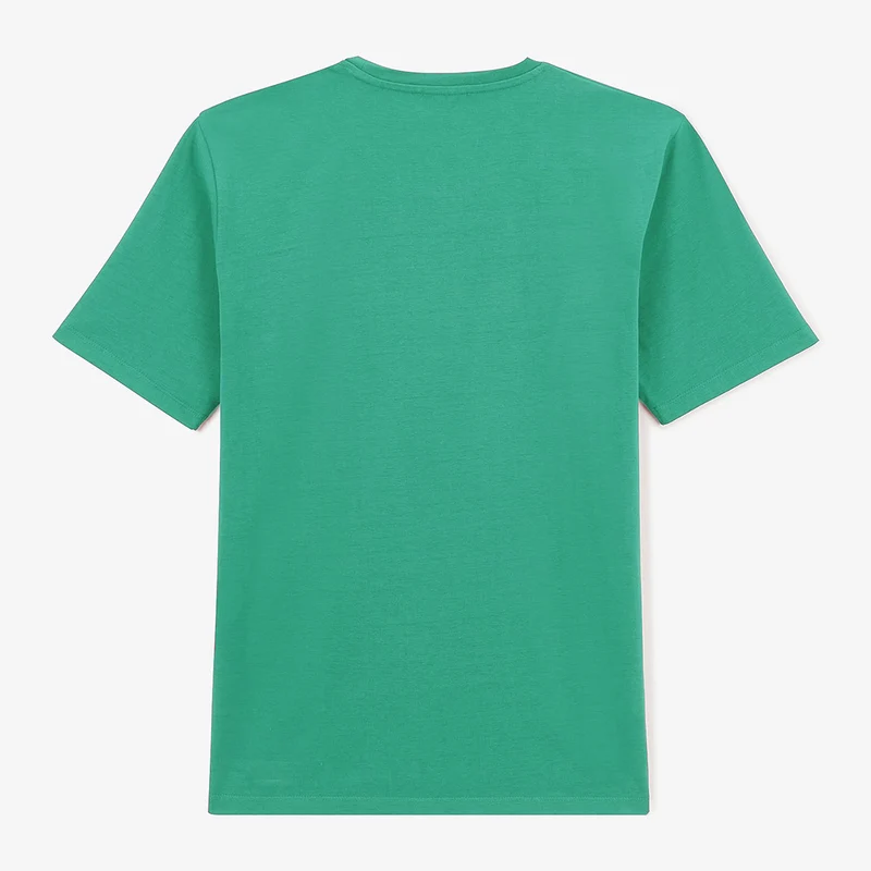 T-shirt col rond Théo en coton bleu turquoise
