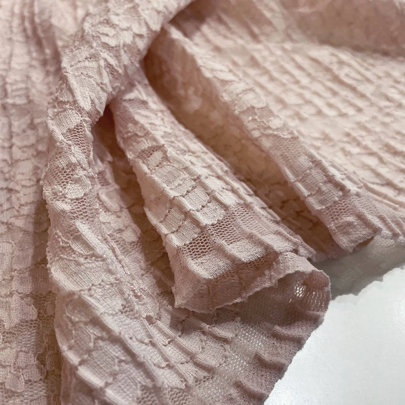 Tissu Maille Dentelle Plissée, Stretch - Miravet