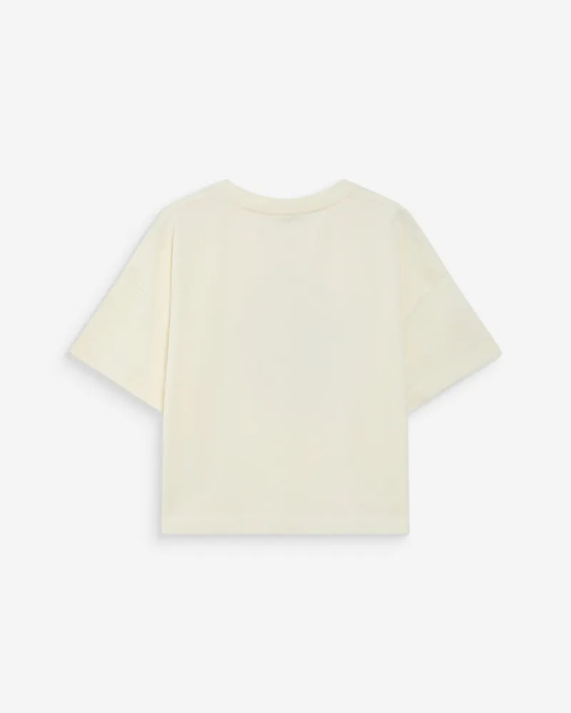 Top oversize en coton message imprimé ecru Voss