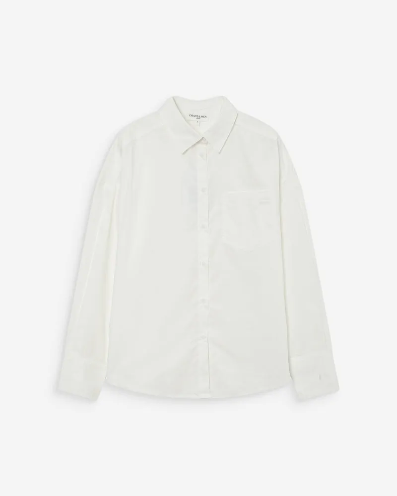 Chemise oversize en coton à nouer dans le dos ivoire Valerie