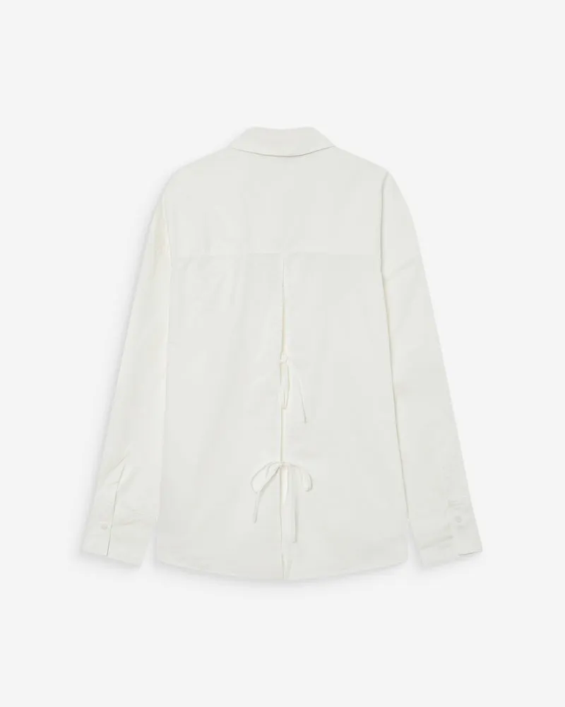Chemise oversize en coton à nouer dans le dos ivoire Valerie