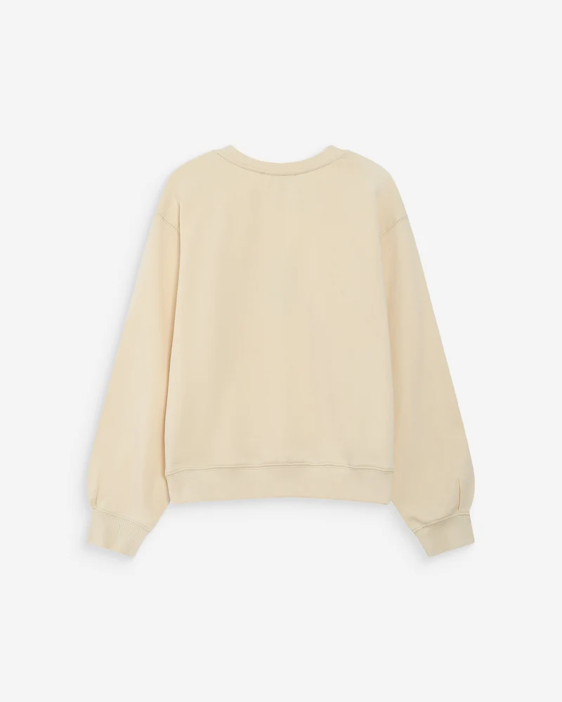 Sweatshirt col rond avec plis et boutons vanille Vonan