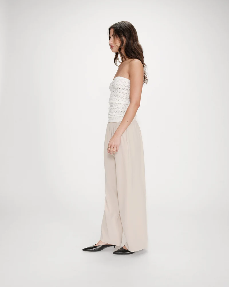 Top bustier cœur en maille près du corps ecru Valazzio