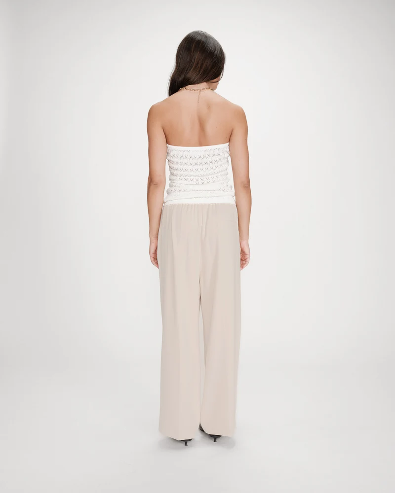 Top bustier cœur en maille près du corps ecru Valazzio