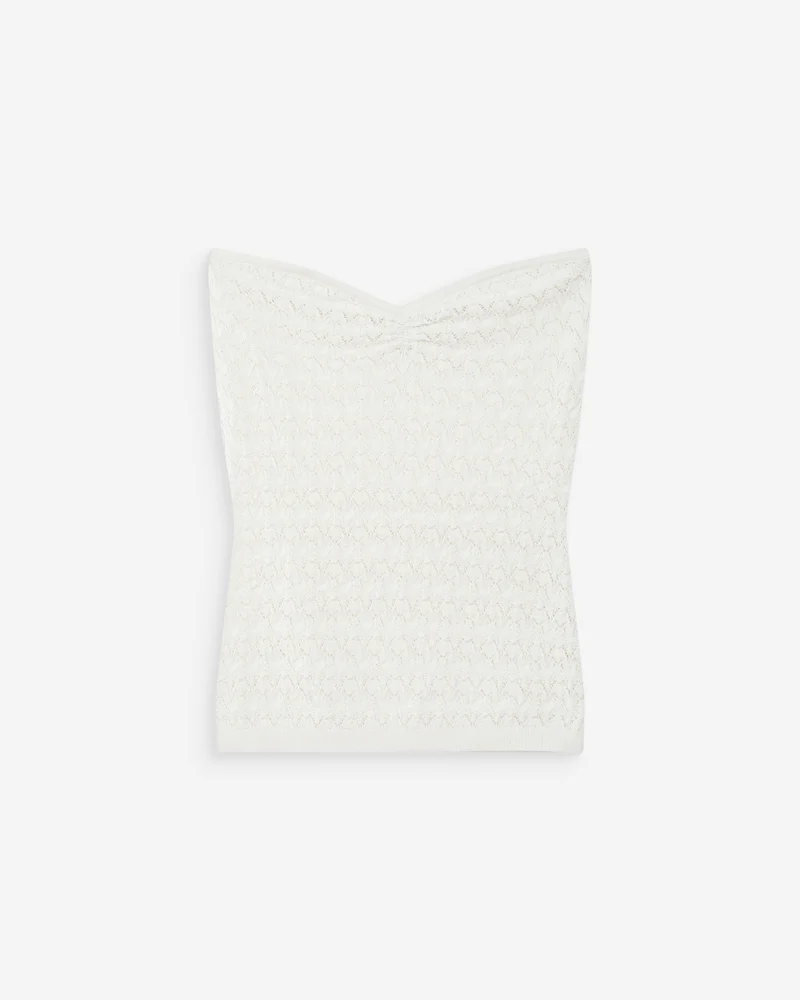 Top bustier cœur en maille près du corps ecru Valazzio