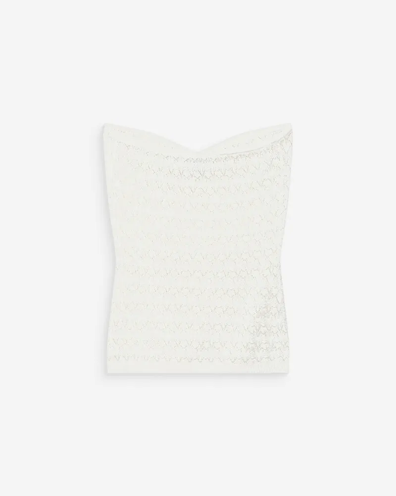Top bustier cœur en maille près du corps ecru Valazzio