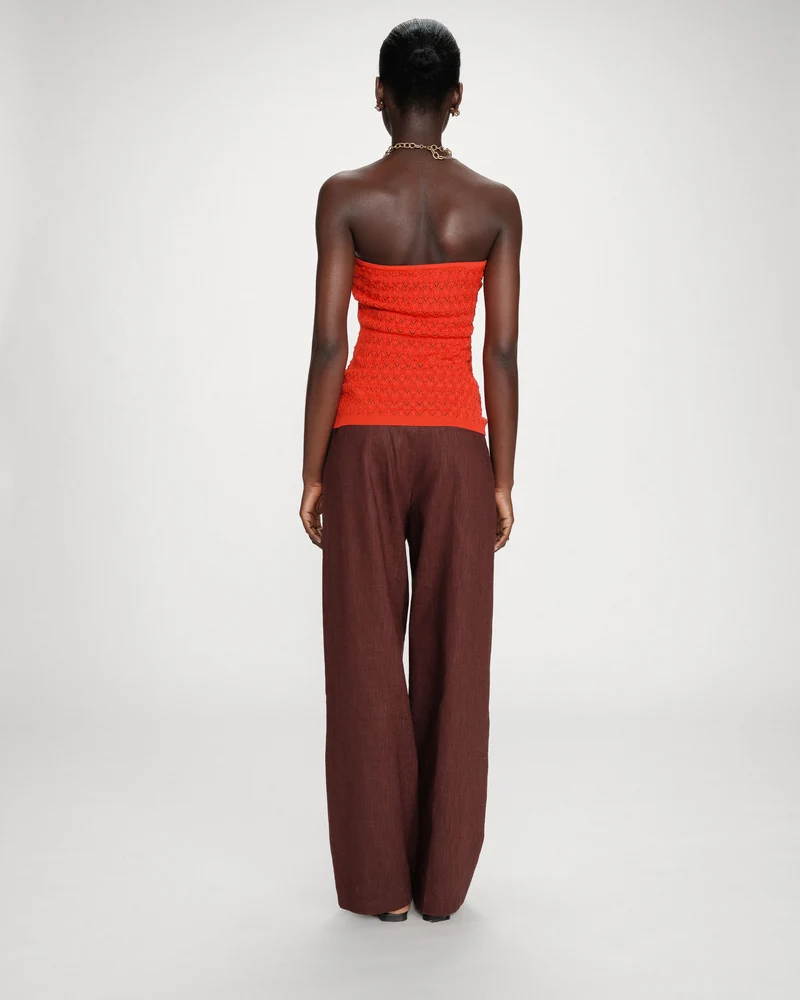 Top bustier cœur en maille près du corps sanguine Valazzio