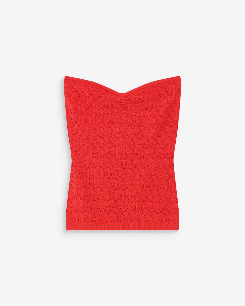 Top bustier cœur en maille près du corps sanguine Valazzio