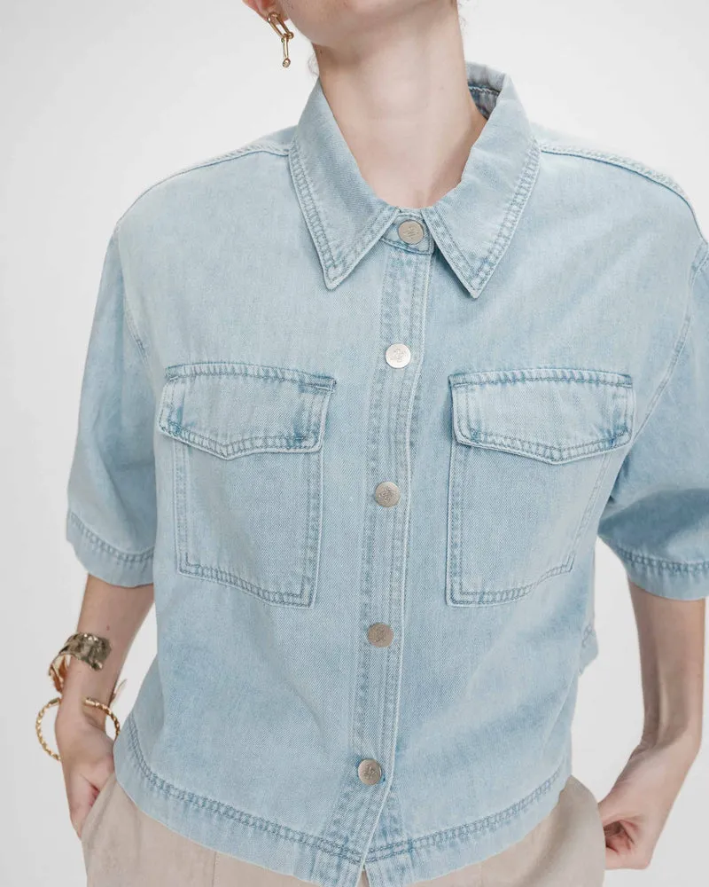 Chemise oversize en denim skyblue Vita