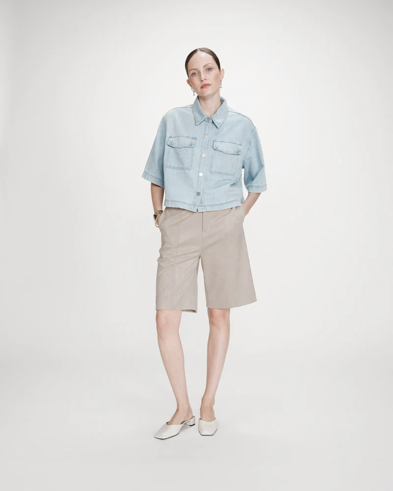 Chemise oversize en denim skyblue Vita