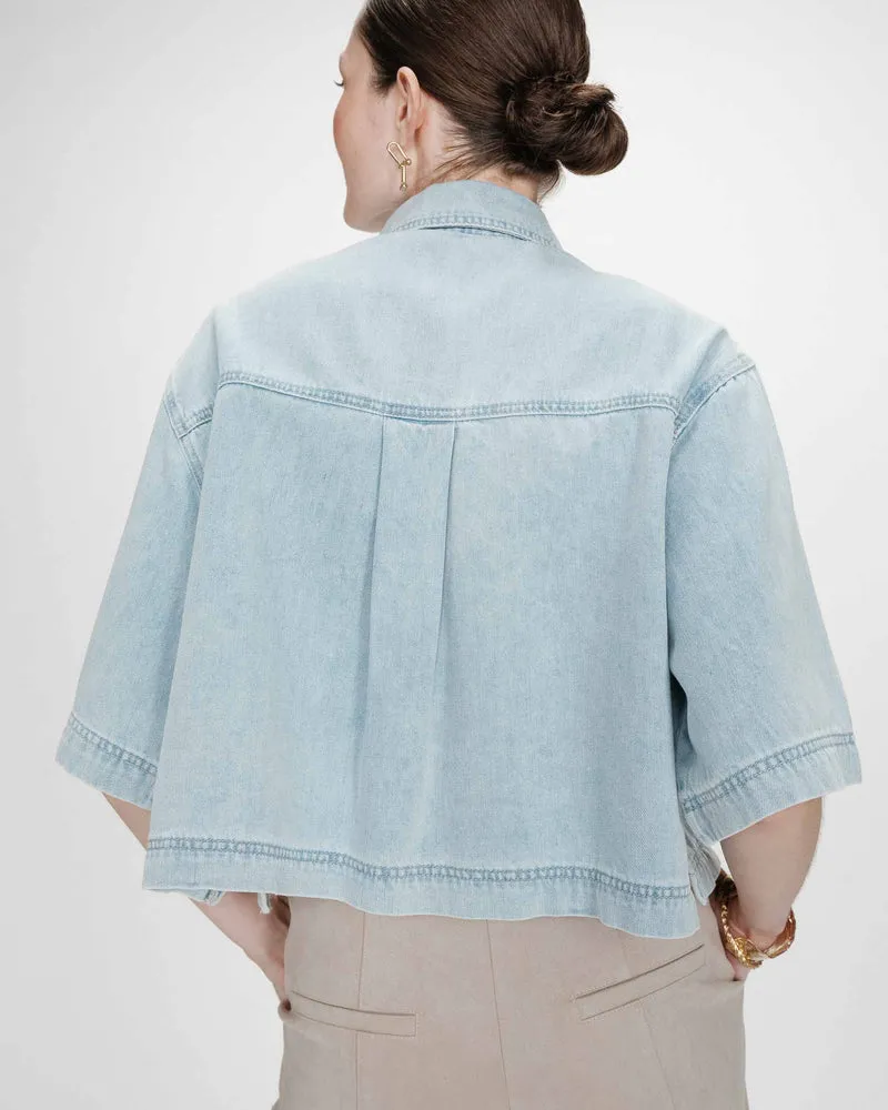 Chemise oversize en denim skyblue Vita