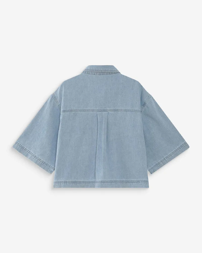 Chemise oversize en denim skyblue Vita