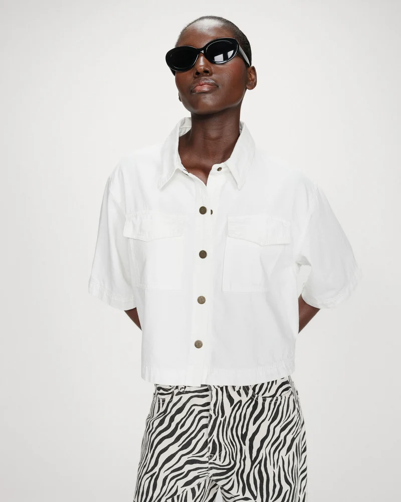 Chemise oversize en denim white Vita