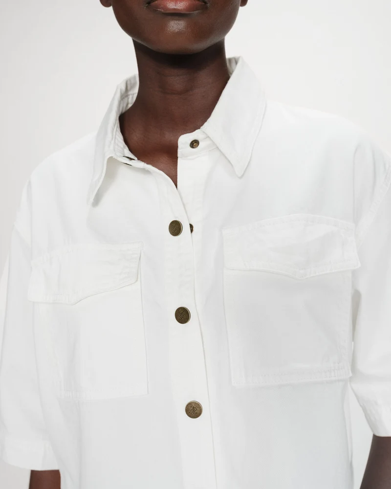 Chemise oversize en denim white Vita