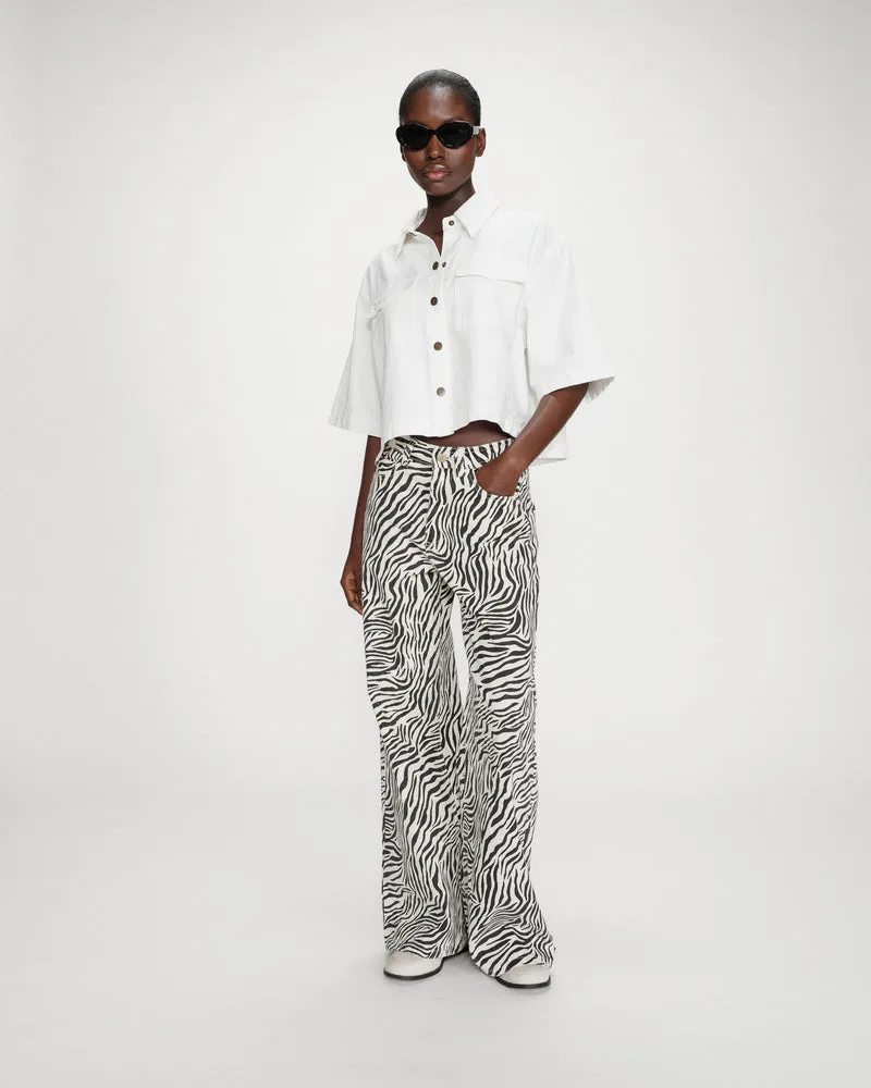 Chemise oversize en denim white Vita