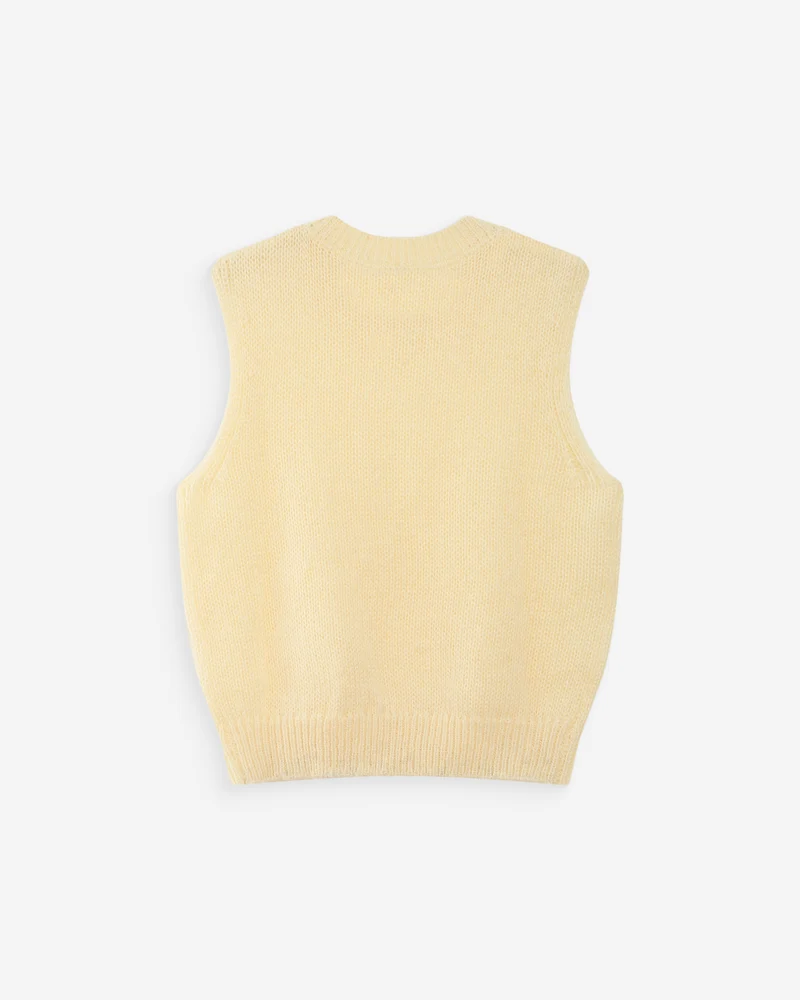 Pull en laine et mohair sans manches vanille Vollo