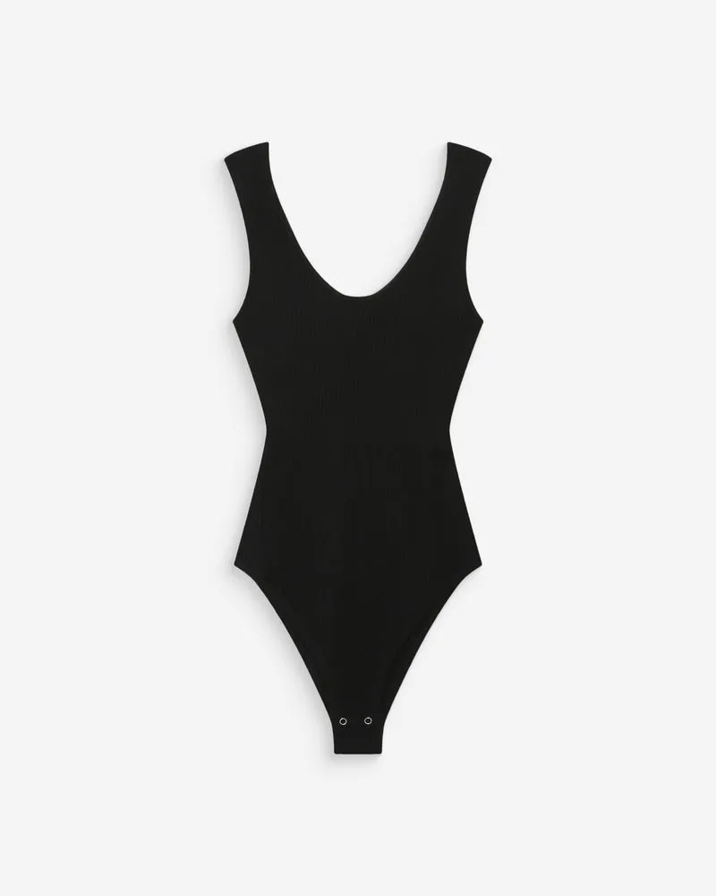 Body ajusté en maille fine à bretelles noir Velmondo