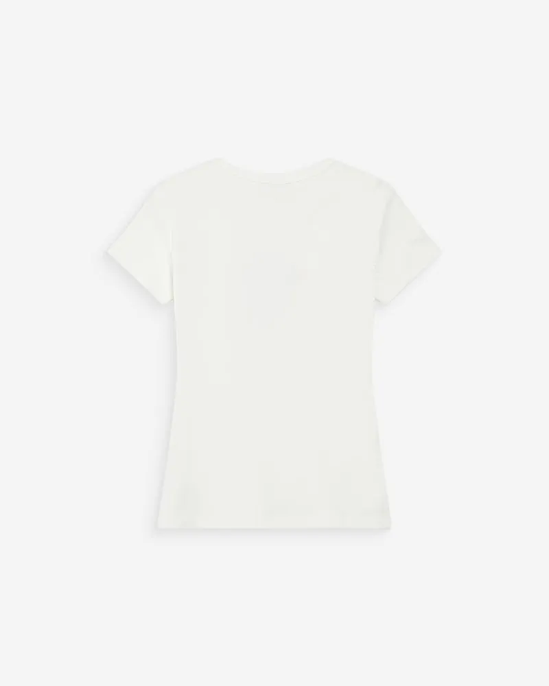 T-shirt en coton à message imprimé ivoire Vigee