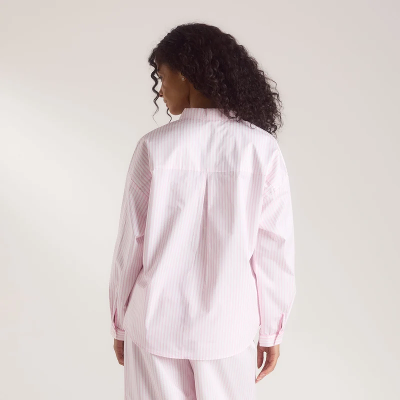 Chemise de Pyjama Bloom & Stripe - Rose
