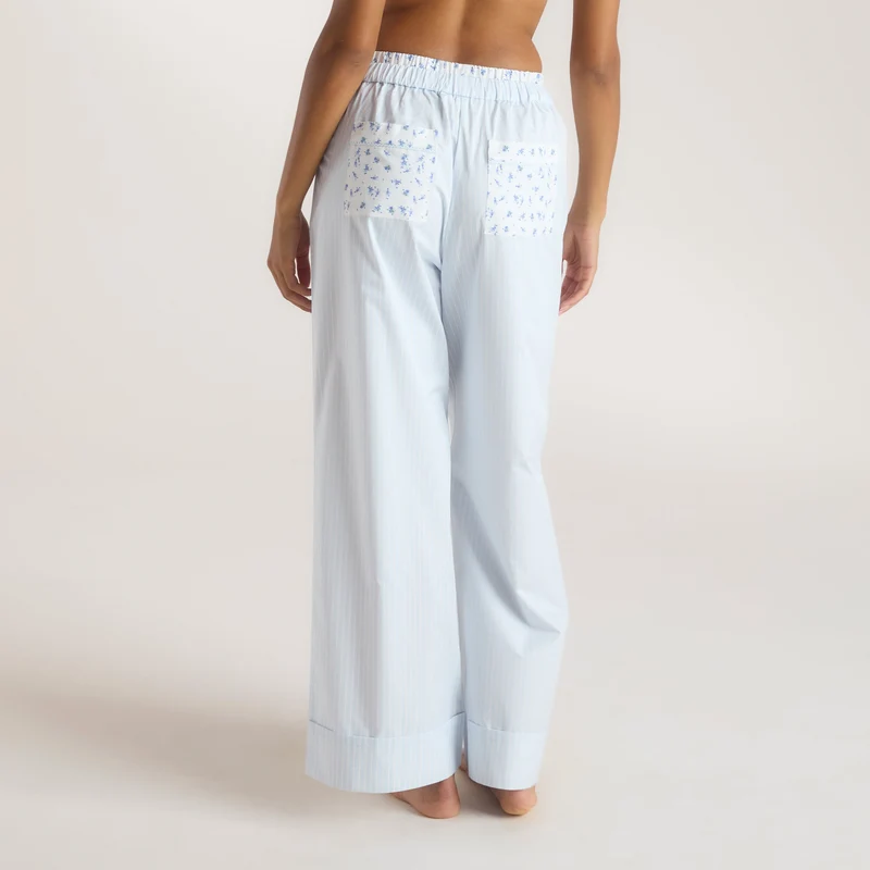 Bas de Pyjama Bloom & Stripe - Bleu