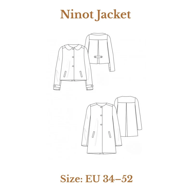 PATRON DE COUTURE PDF | Veste Ninot | Pauline Alice | TRILINGUE (FR/EN/ES)