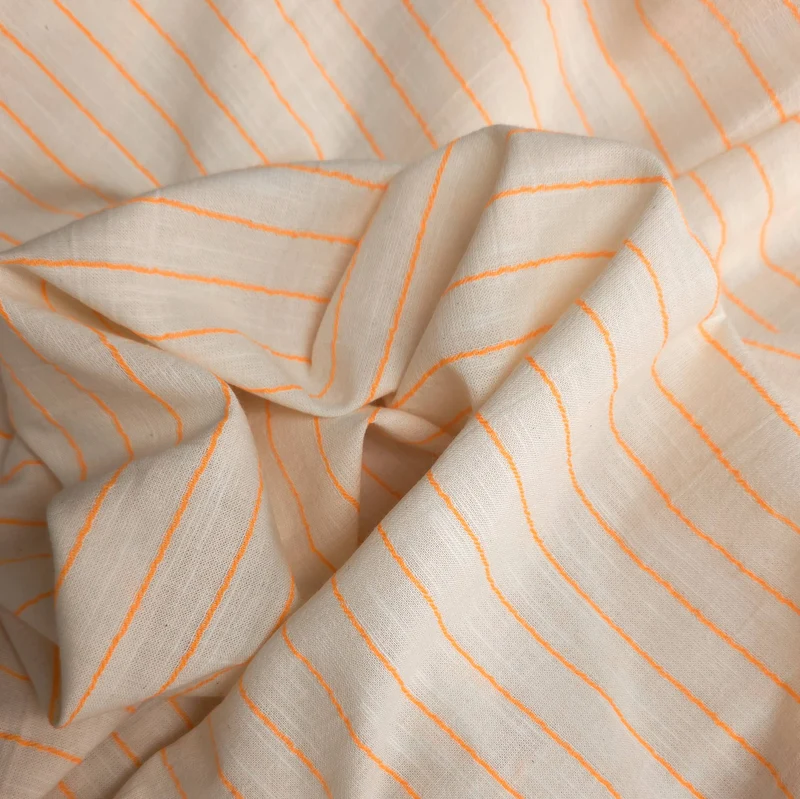 Coton tissé teint | Rayures orange fluo | Katia Fabrics