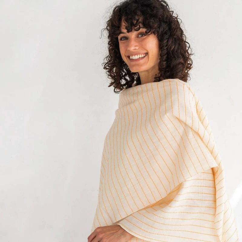 Coton tissé teint | Rayures orange fluo | Katia Fabrics