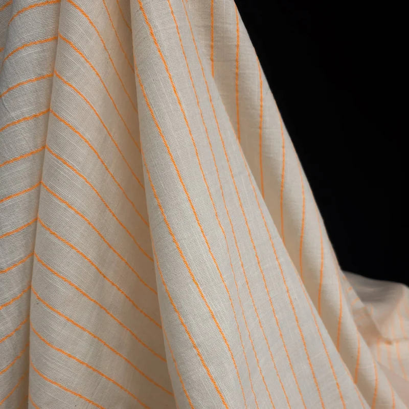 Coton tissé teint | Rayures orange fluo | Katia Fabrics