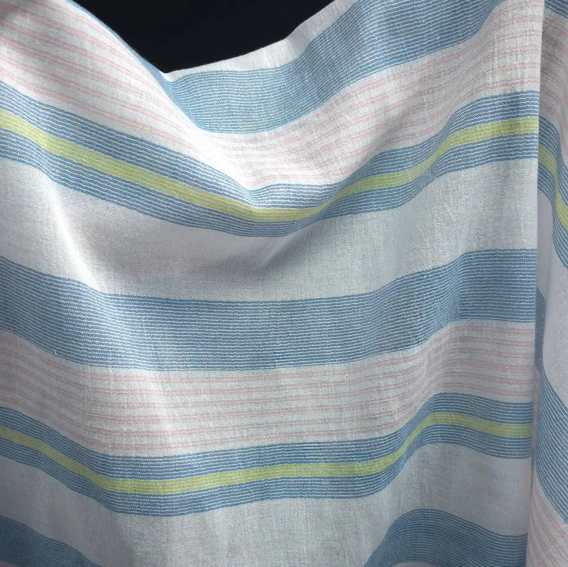 Gaze simple de coton tissé teint | Rayures