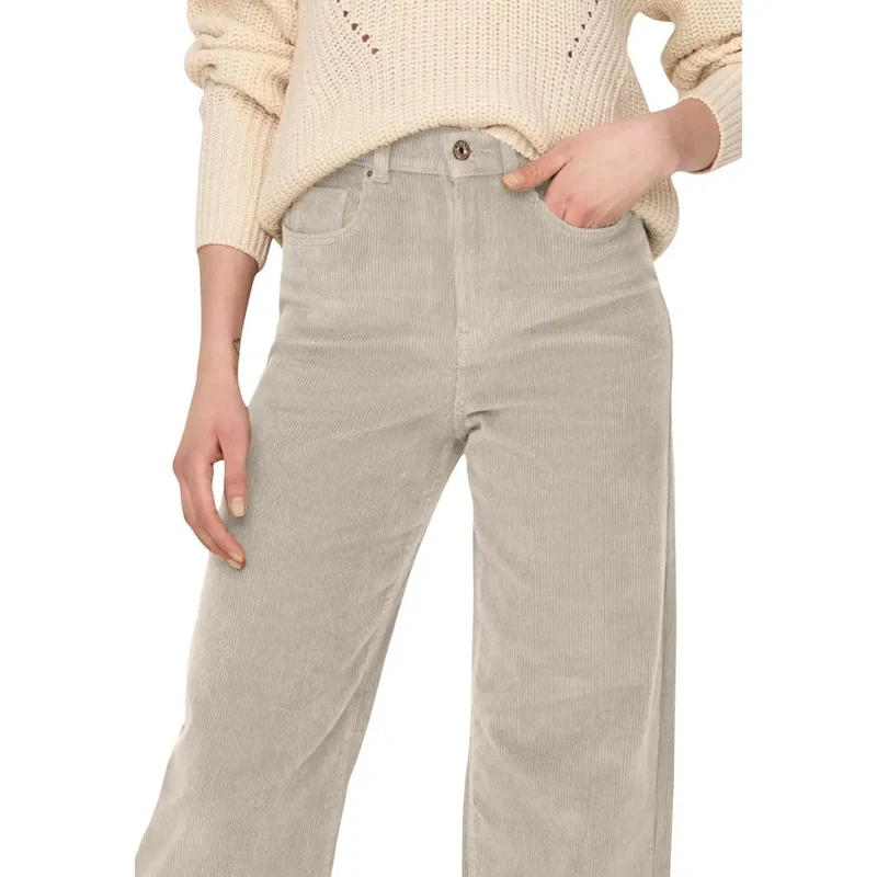 Pantalon en coton beige pour femmes coupe régulière taille 28