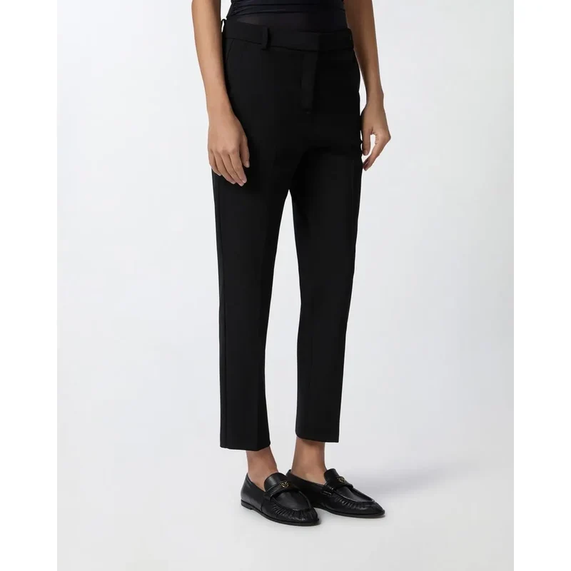 Pantalon pour femme Pinko noir en viscose à coupe ajustée printemps-été