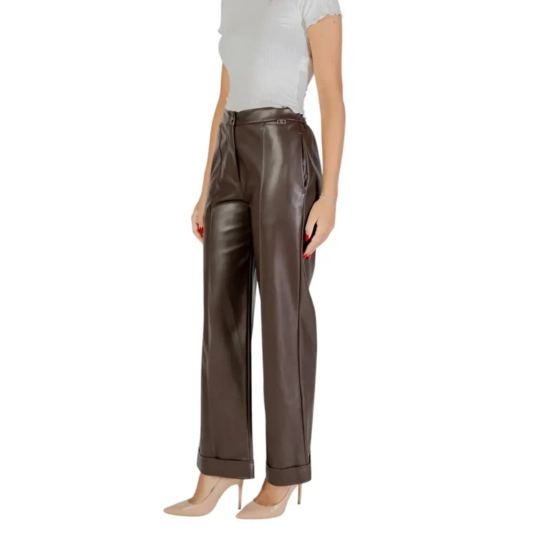 Pantalon pour femmes en polyester marron Liu Jo, automne-hiver MF5069