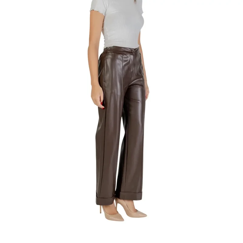 Pantalon pour femmes en polyester marron Liu Jo, automne-hiver MF5069