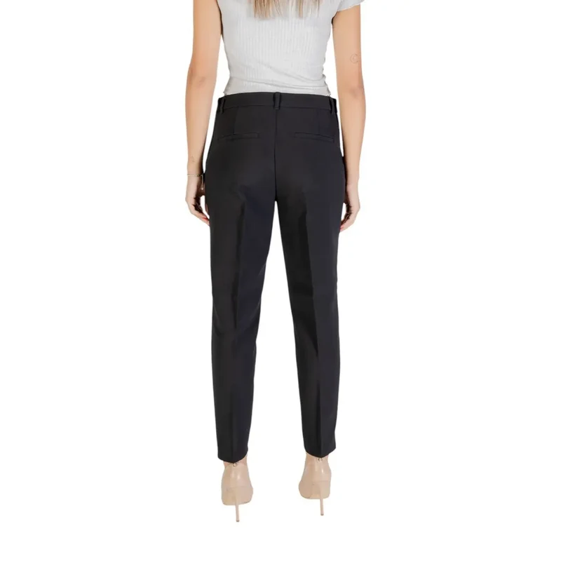 Only pantalons pour femmes en polyester noir, édition automne-hiver