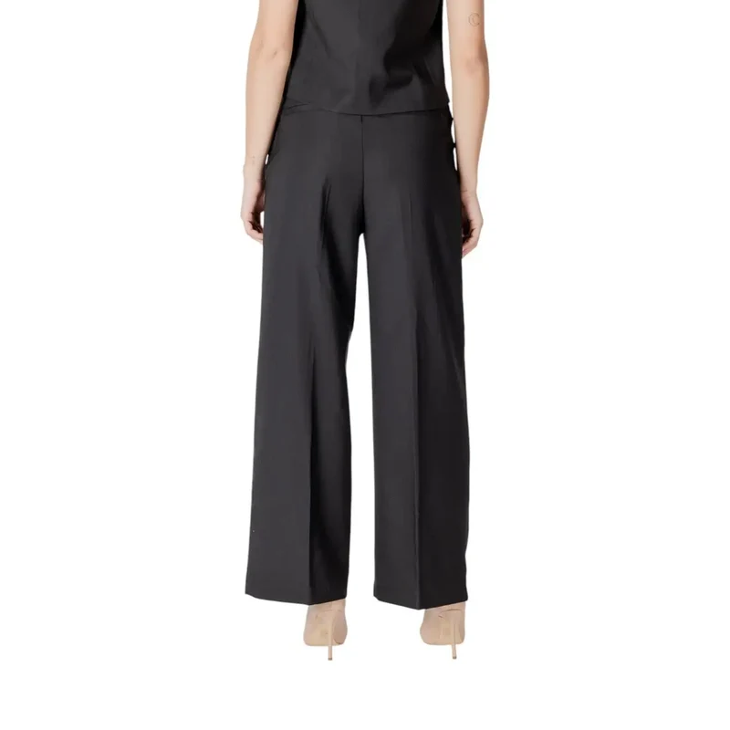Pantalon noir en coton pour femmes avec poches, taille 20122497