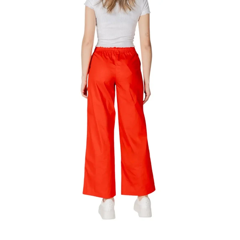 Only pantalons pour femmes en coton rouge, printemps-été 15344272