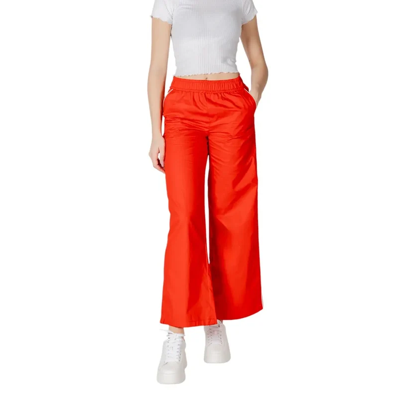 Only pantalons pour femmes en coton rouge, printemps-été 15344272