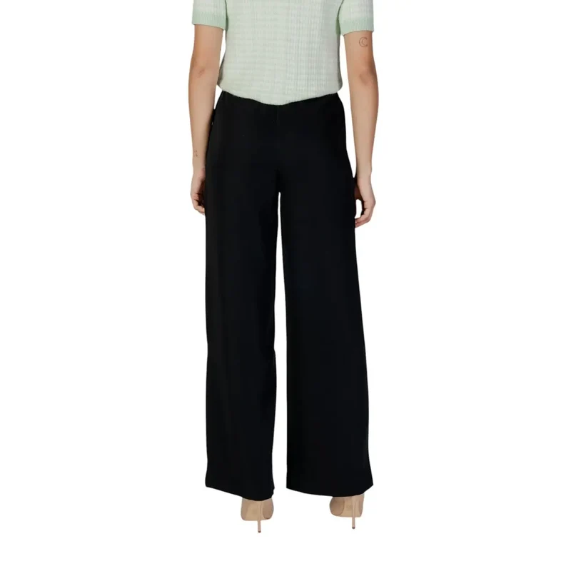 Pantalons noirs pour femmes Morgan De Toi avec fermeture éclair et bouton en polyester