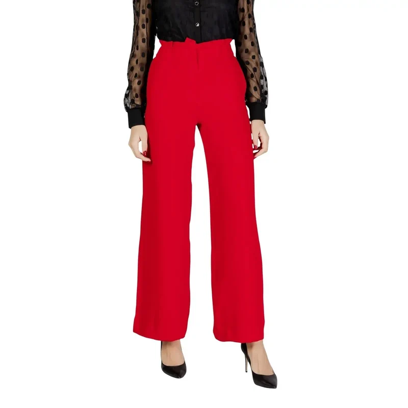 Pantalons noirs pour femmes Morgan De Toi avec fermeture éclair et bouton en polyester