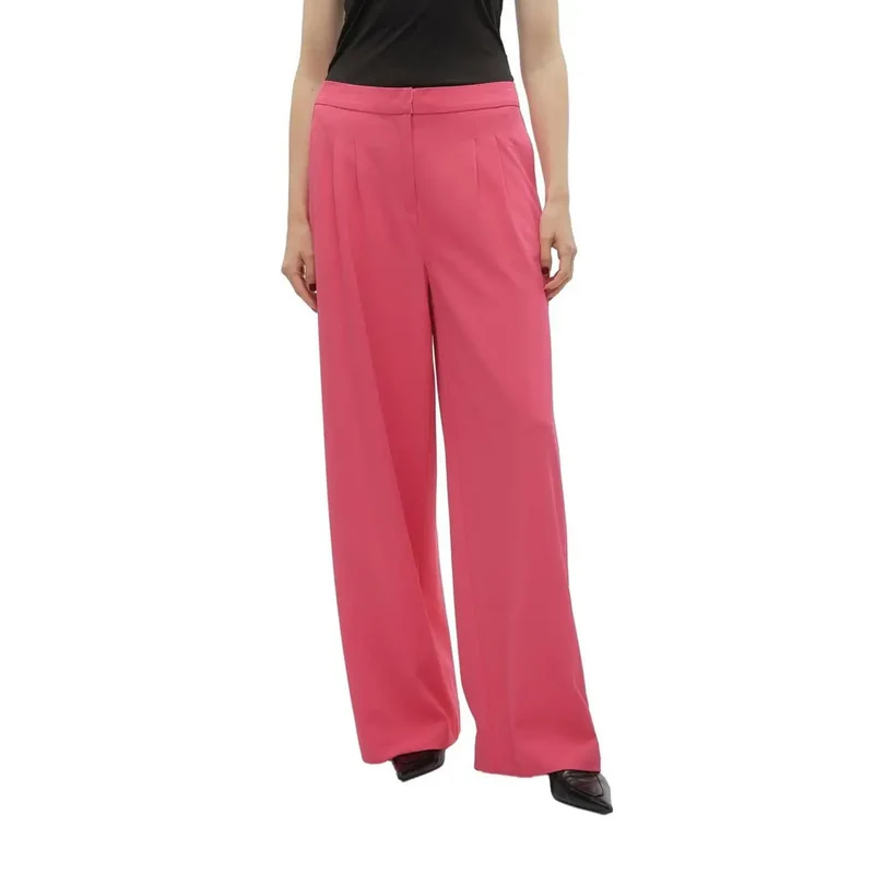 Pantalon à fermeture éclair unie fuchsia Vero Moda pour femmes en polyester, taille 30