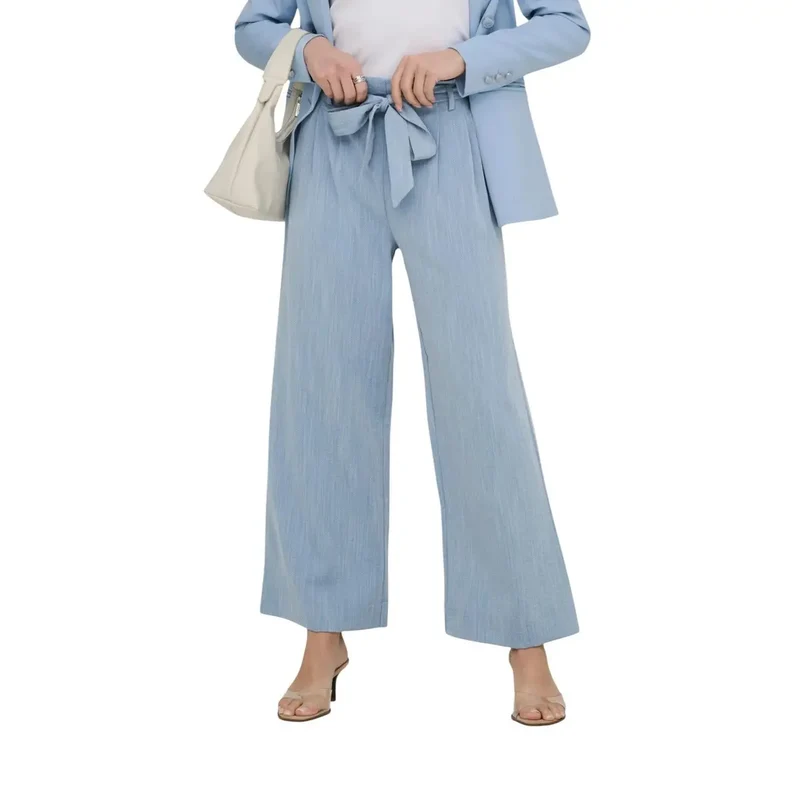 Seules femmes : pantalon beige en dentelle avec poches à l’avant en mélange de viscose